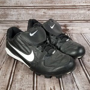 NIKE Women's 7 Softball Cleats Athletic Shoes Sneakers Black White